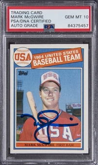 1985 Topps #401 Mark McGwire Signed Rookie Card -  PSA/DNA GEM MT 10